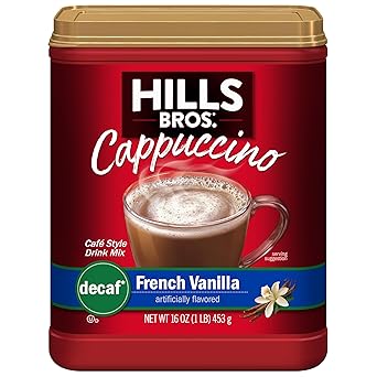 Hills Bros. Sugar Free Vanilla Instant Cappuccino Mix – Cubicle-Friendly Office Beverage, Steamed-Style Flavor Without the Espresso Machine