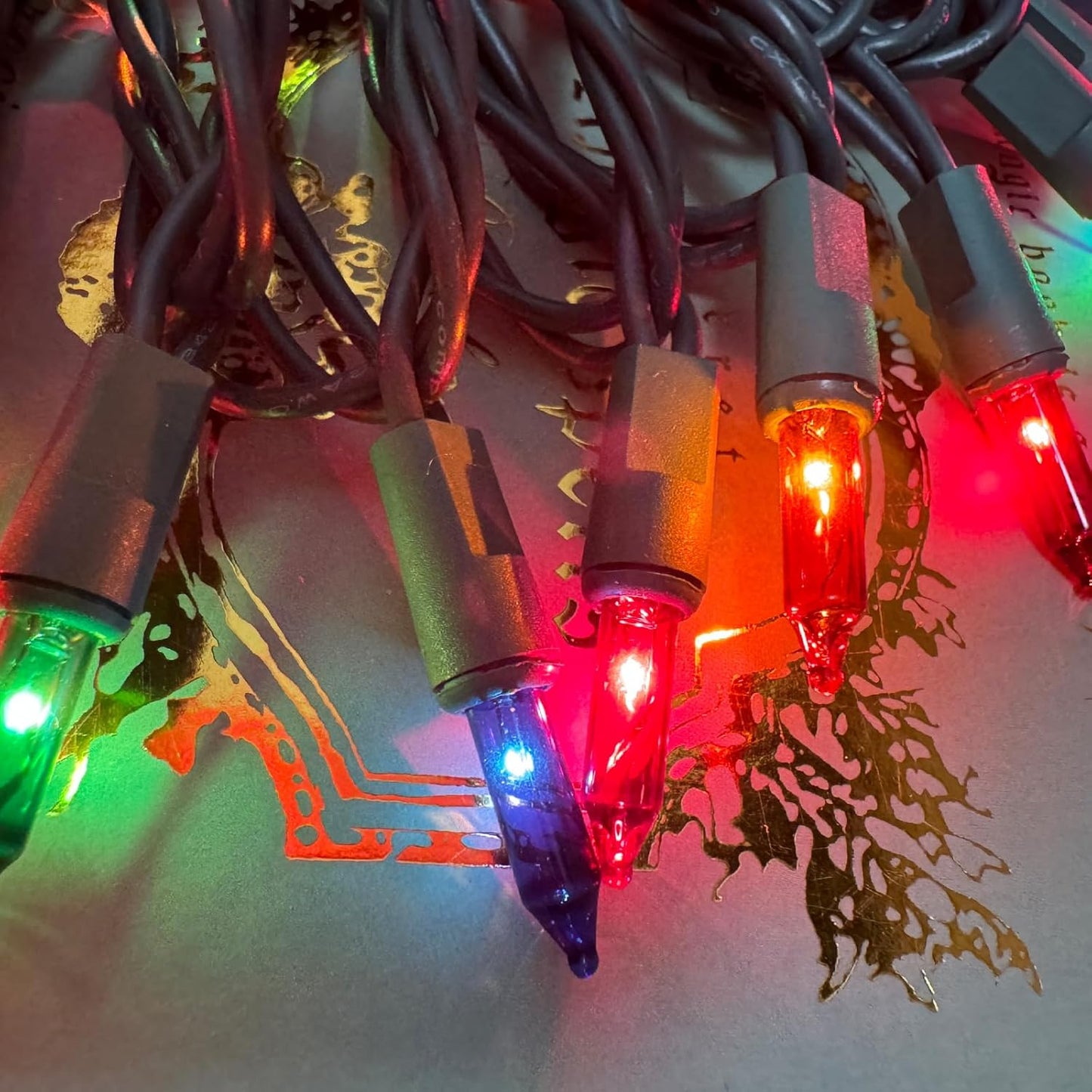 HISHINY Green Wire String Lights for Cozy Home Ambiance, 100 Count Multicolor Mini Bulbs 21 ft, Bedroom and Living Room Seasonal Styling