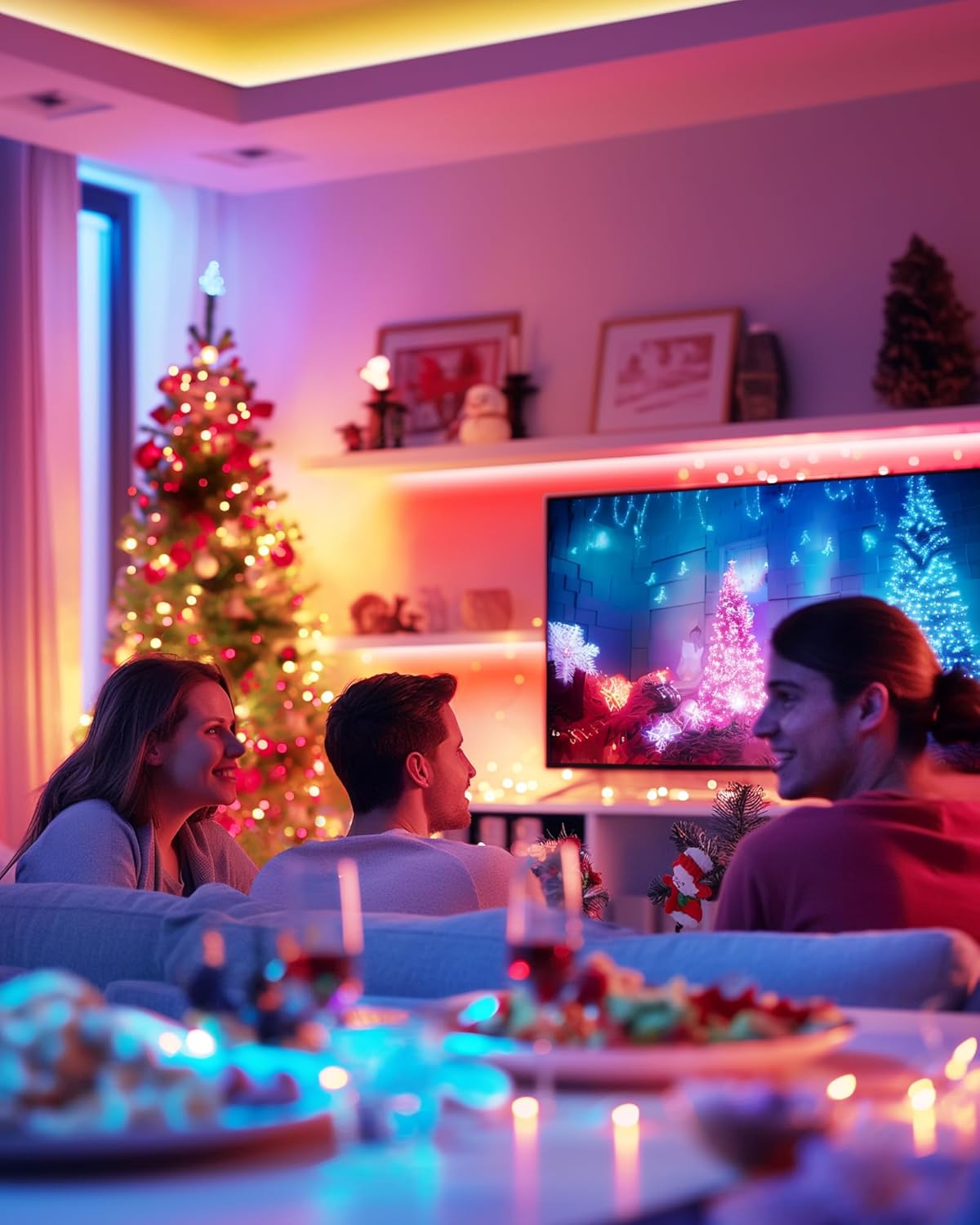 HitLights LED Strip Lights – Cozy Living Room Accent Lighting, Dimmable RGB Tape for Behind TV and Media Wall
