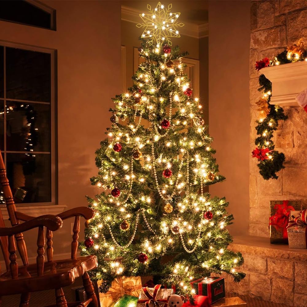 hogardeck Cordless Christmas Tree Topper with Timer – Year-Round Keepsake Gift for Parents and In-Laws, Reusable Holiday Decoration