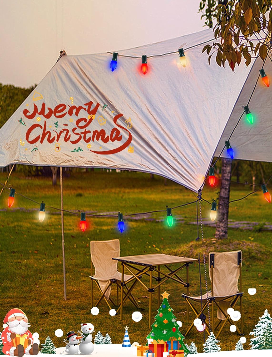 Holiday Brilliance Classic C9 Hanging Lights – Warm Ambient Decor for Christmas Tree, Drab House Exterior and Indoor Display