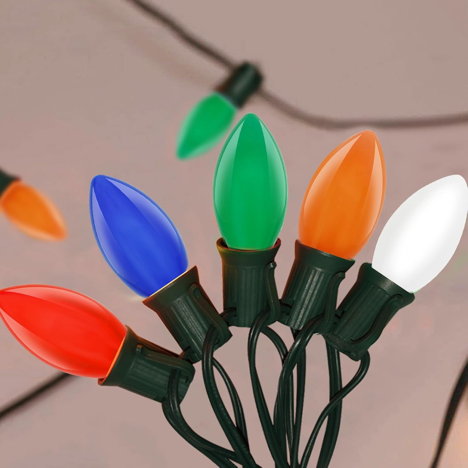 Holiday Brilliance Classic C9 Hanging Lights – Warm Ambient Decor for Christmas Tree, Drab House Exterior and Indoor Display