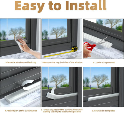 Holikin Wedge Shape Window Seal – Bedroom Casement Frame Tape in Black, Cohesive Dark Trim Look with Cozy Soundproofing