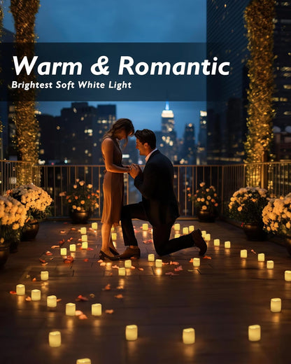 Homemory Electric Votive Lights – Set of 24 Faux Wax Candles in Ivory and Amber for Ambient Room Lighting and Seasonal Styling