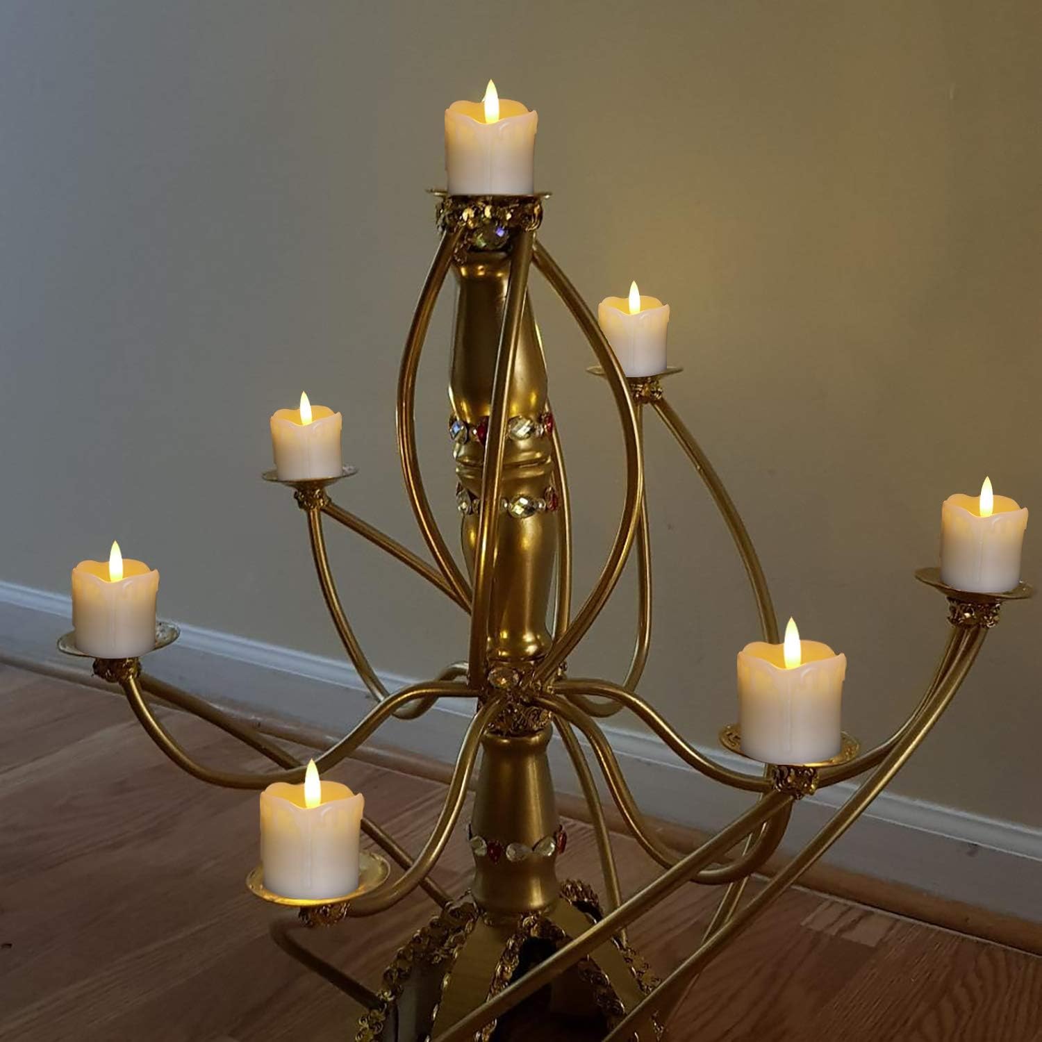 Homemory Flameless Candles with 6-Hour Auto Timer, Charming Mother's Day and Christmas Gift for Her with Realistic Melted Drip Design, Set of 6