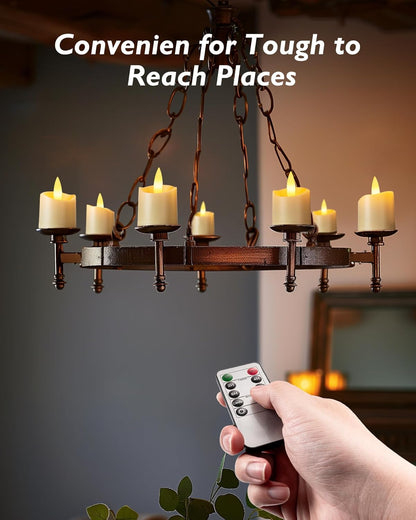 Homemory Flameless LED Votive Candles 12-Pack – Battery Operated Tea Lights with Remote and Timer for Childproof and Pet-Safe Home Lighting