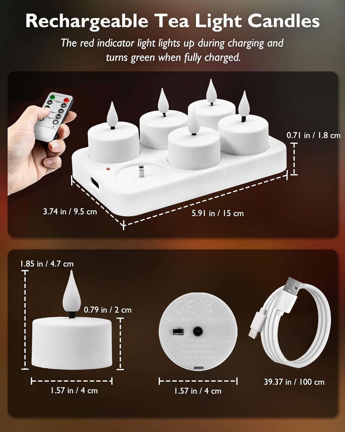 Homemory Flameless Tea Lights — Child and Pet Safe LED Candles with Auto-Off Timer