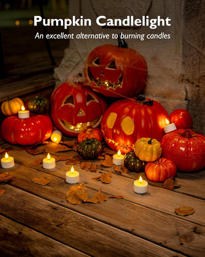 Homemory Flameless Tea Lights — Child and Pet Safe LED Candles with Auto-Off Timer