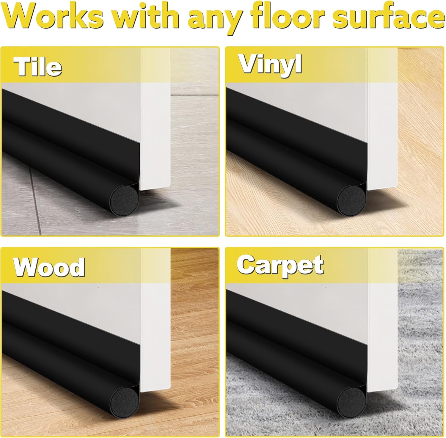 HomeProtect Designer Door Draft Blocker for Interior Doors – Soft Fabric Finish Complements Modern Home Decor