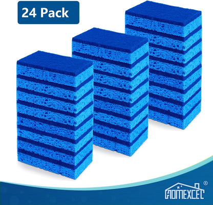 HOMEXCEL Shape-Variant Kitchen Sponges 24 Pack – Aesthetic Cleaning Upgrade for Open Shelves and Counter Styling