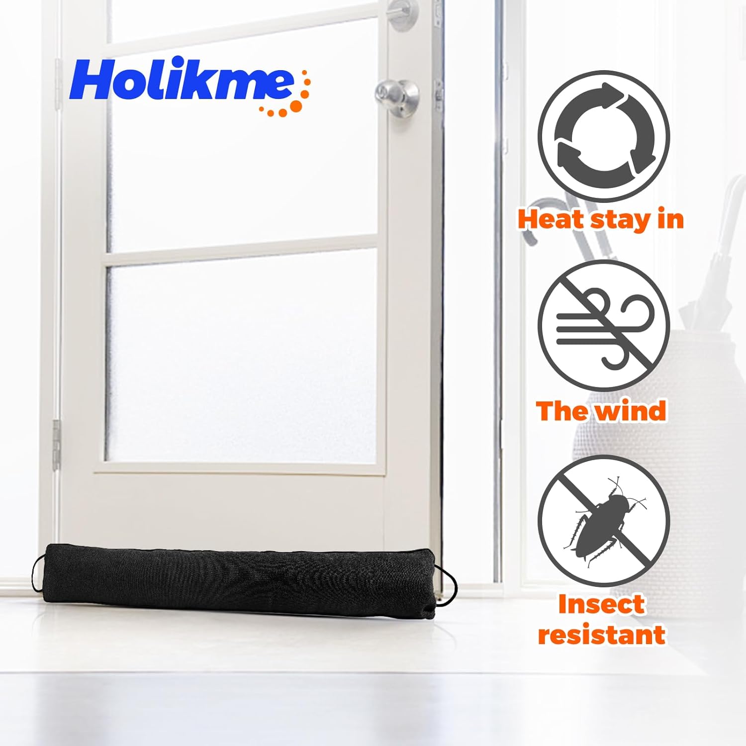 hook-and-loop (velcro) attachment to prevent shifting with door movement
