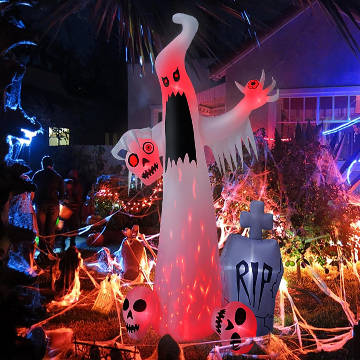 HOPOCO 12FT Halloween Ghost Inflatables – Thoughtful Seasonal Gift for Friends Who Decorate the Yard Every Year
