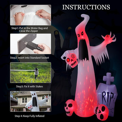 HOPOCO 12FT Halloween Ghost Inflatables – Thoughtful Seasonal Gift for Friends Who Decorate the Yard Every Year
