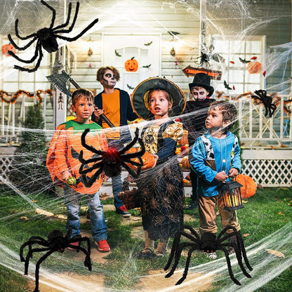 HOPOCO Halloween Spider Pack for Kids – Plush Faux Arachnids with Bendable Legs for Pretend Play Settings
