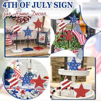 Hosely Essential Star Trio – Restrained Patriotic Centerpiece for Mindful Home Refresh