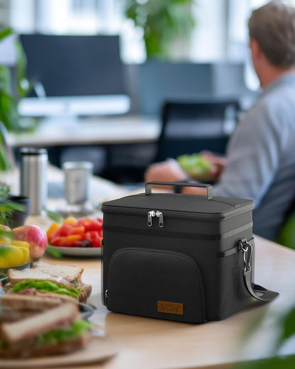 HOTOR Reusable Lunch Tote – Sleek Black or Grey Cooler Bag for Less-Is-More Everyday Carry