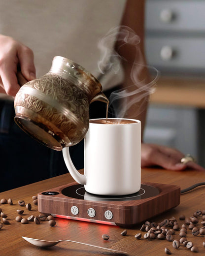 House Gem Coffee Mug Warmer, Wood Finish Cozy Living Room Accent
