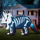 Joiedomi LED-Lit Skeleton T-Rex Halloween Inflatable – 8FT Decorative Centerpiece for Bedroom Corner, Mantel Area & Holiday Home Aesthetic