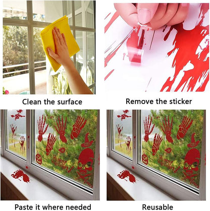 human-scale bloody handprint and footprint sizes for realistic horror effect
