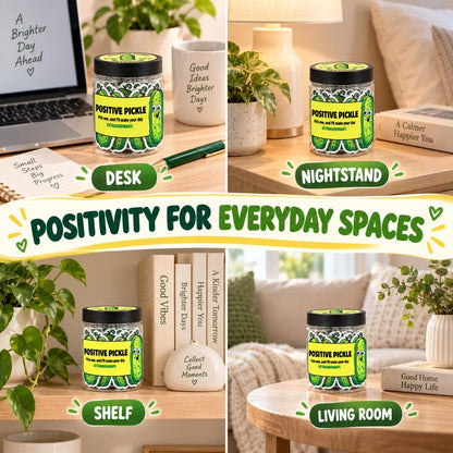 humorous emotional-support branding on jar exterior