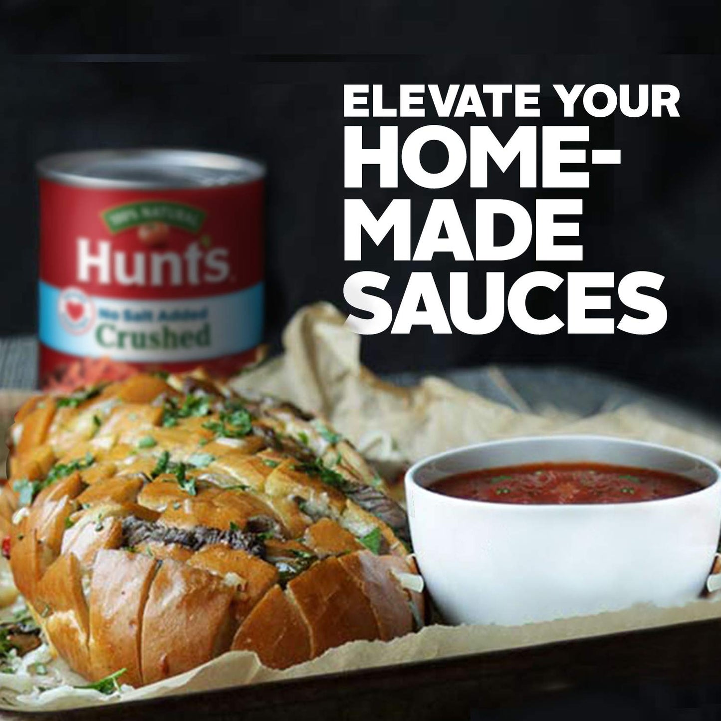 Hunt's Crushed Tomatoes No Salt Added – Ready-to-Use Sauce Base for Quick Weeknight Dinner Prep, 28 oz