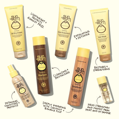 hydrating blend of coconut oil, banana peel and pulp, and sunflower seed oil
