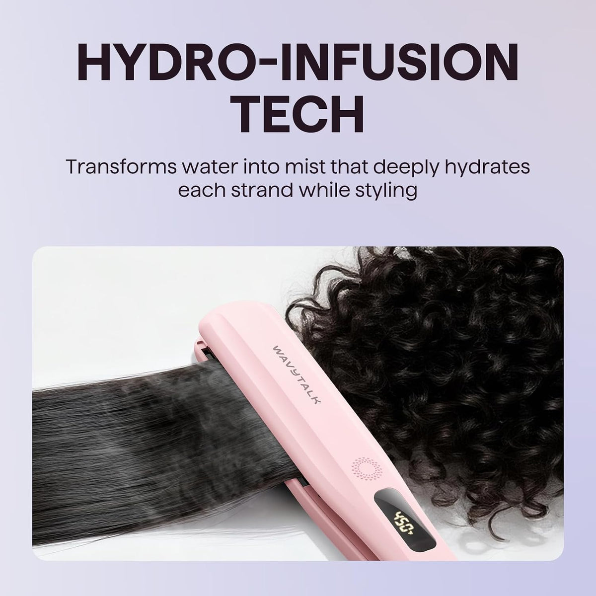 Wavytalk Steam Flat Iron 1.38 Inch Nano Titanium - Premium Salon-Grade Silk Press Straightener for Natural Hair at Home