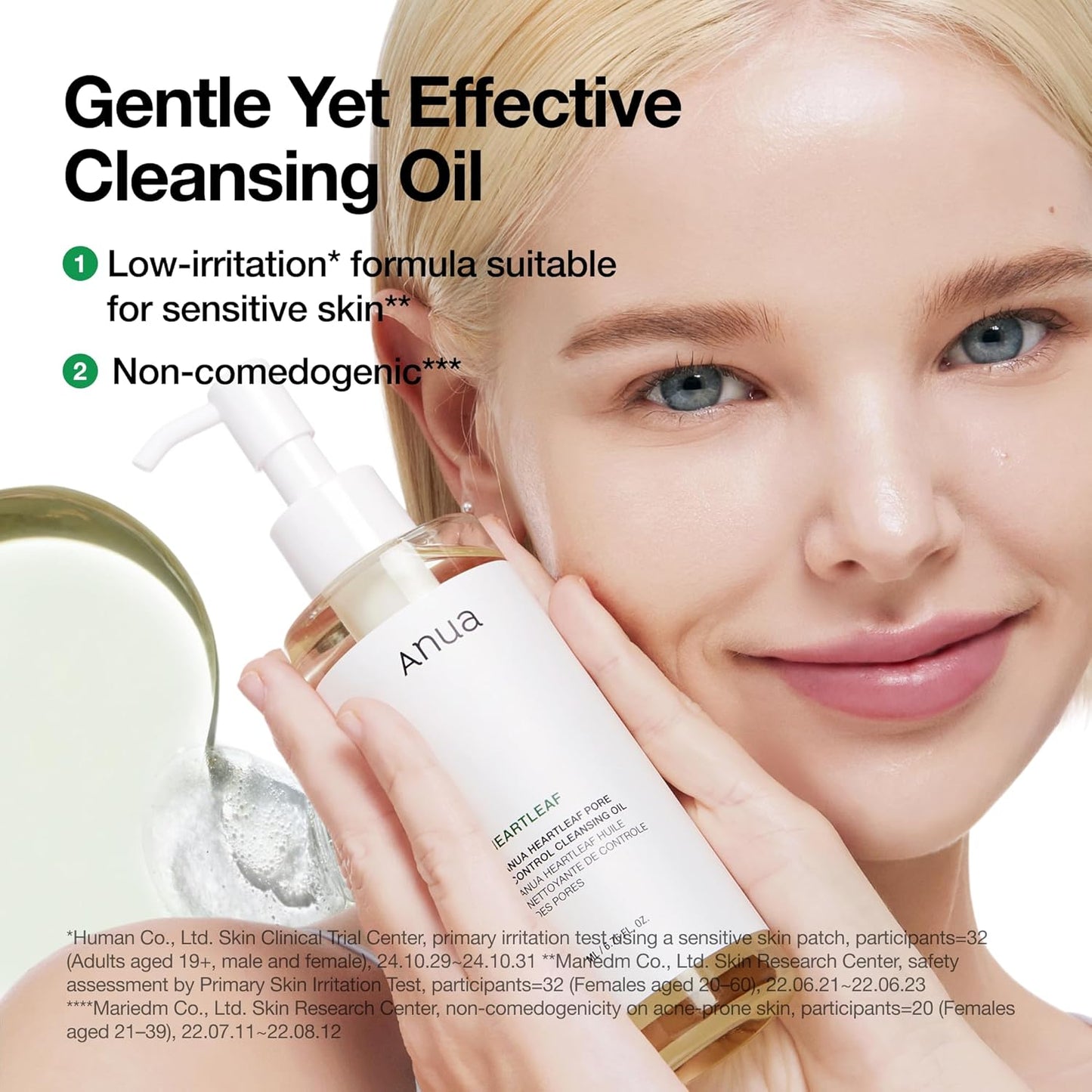 hypoallergenic, non-irritation, non-comedogenic, and eye-irritation clinically tested