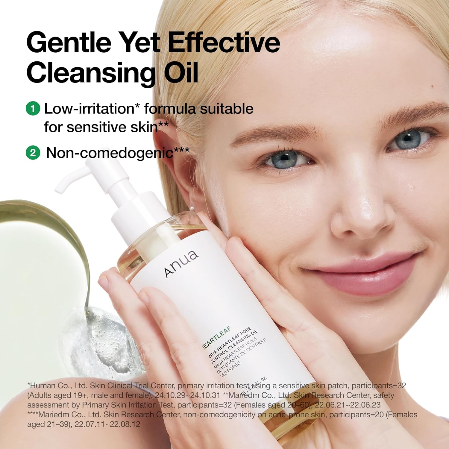hypoallergenic, non-irritation, non-comedogenic, and eye-irritation clinically tested