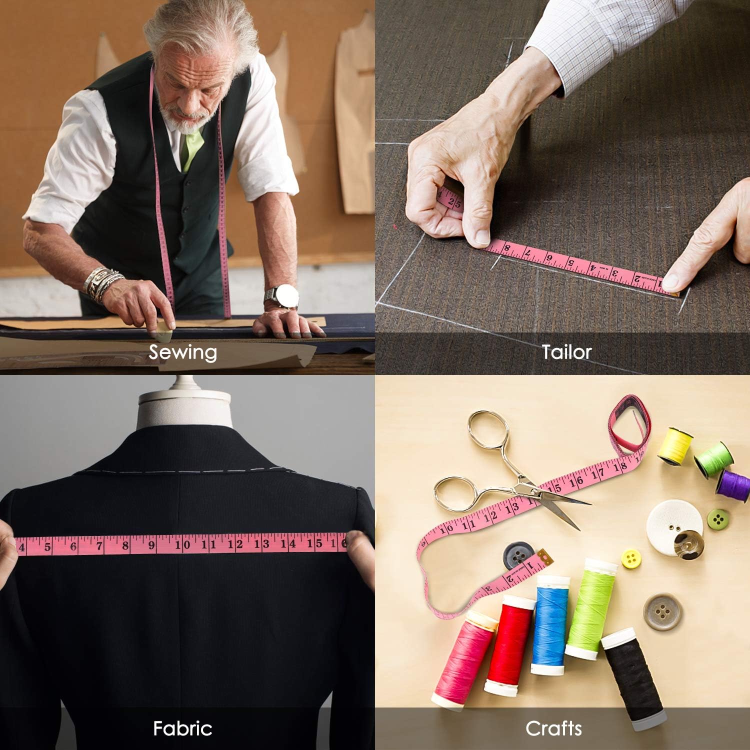 iBayam 2 Pack Tape Measure Set – Thoughtful Birthday Gift for Women Who Sew, Craft, and Knit