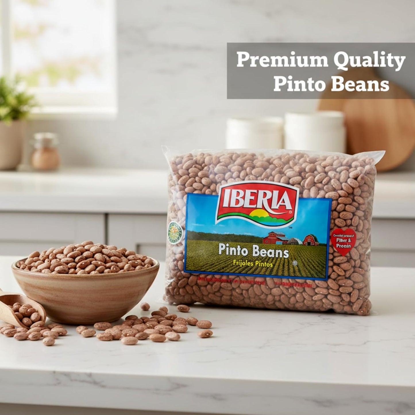 Iberia Pinto Beans 4 lb – Single-Ingredient Bulk Pantry Staple for Clutter-Free Meal Prep
