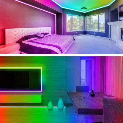 ic-controlled rgb strip with flowing multi-color effects and seven length variants