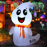 GOOSH 4 FT Cute Ghost Inflatable Halloween Decoration – Child-Safe No-Flame Yard Prop with Bright White LED Glow