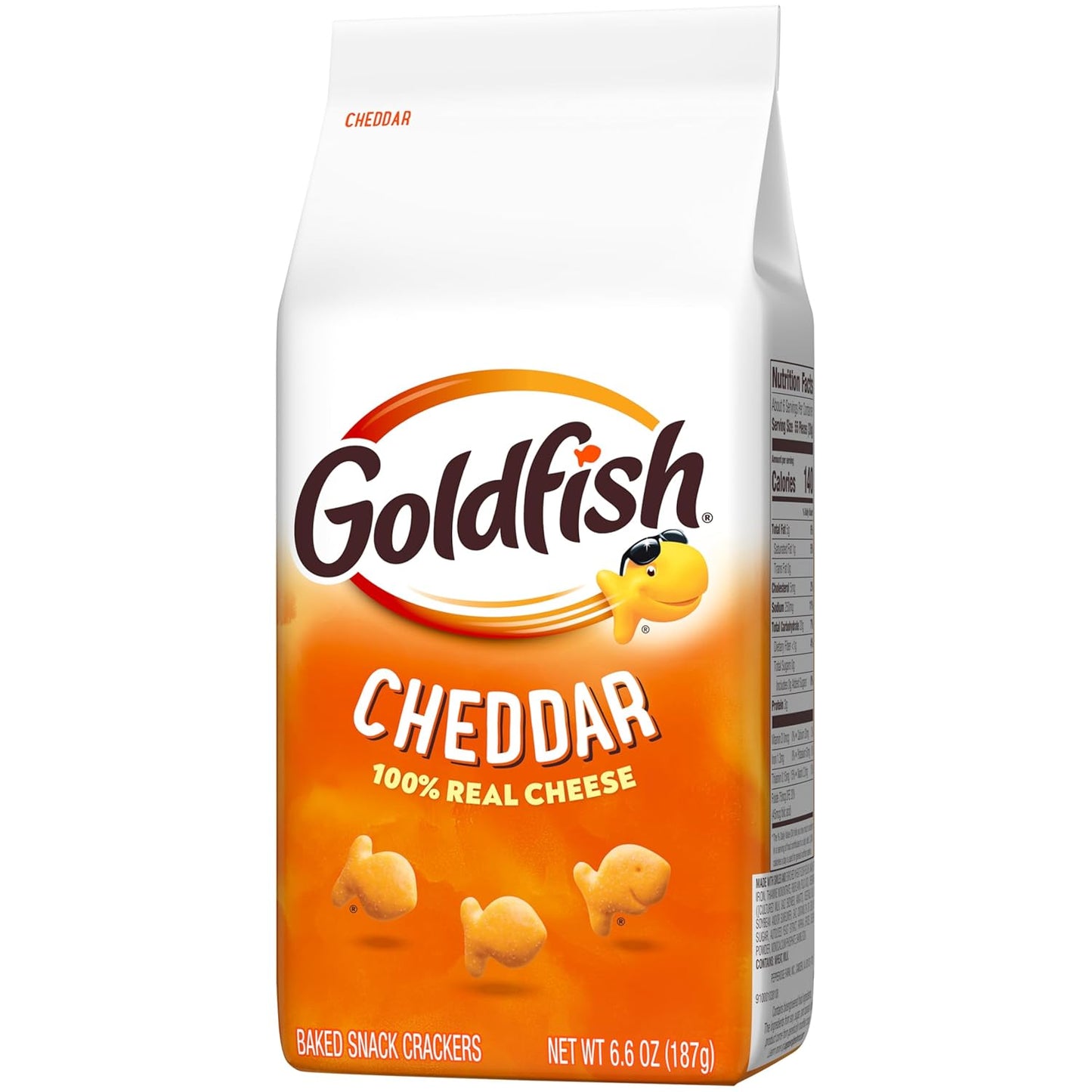 iconic goldfish shape and 'made with smiles' branding geared toward kids