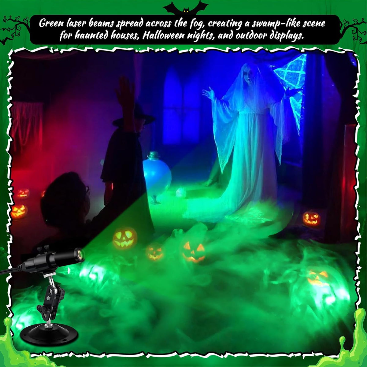 LaserGo Outdoor Laser Projector – Waterproof Patio and Camping Ambient Light for Halloween Yards