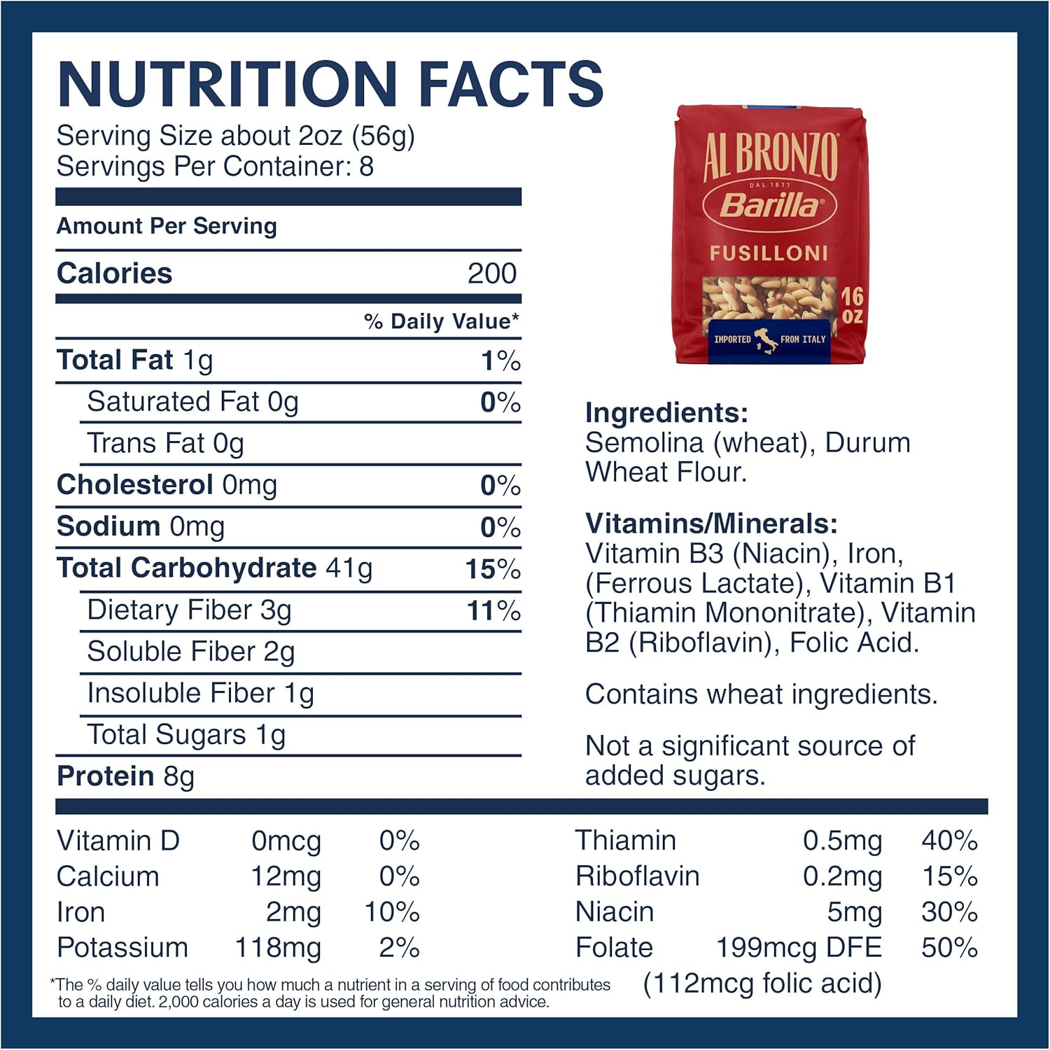 imported from italy using high-quality durum wheat