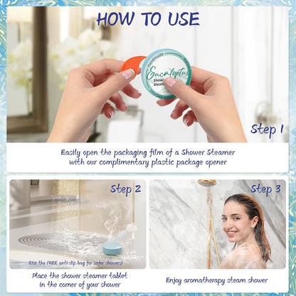 included 2-in-1 magic bag (anti-slip shower mat + hanging freshener) and dedicated opener tool