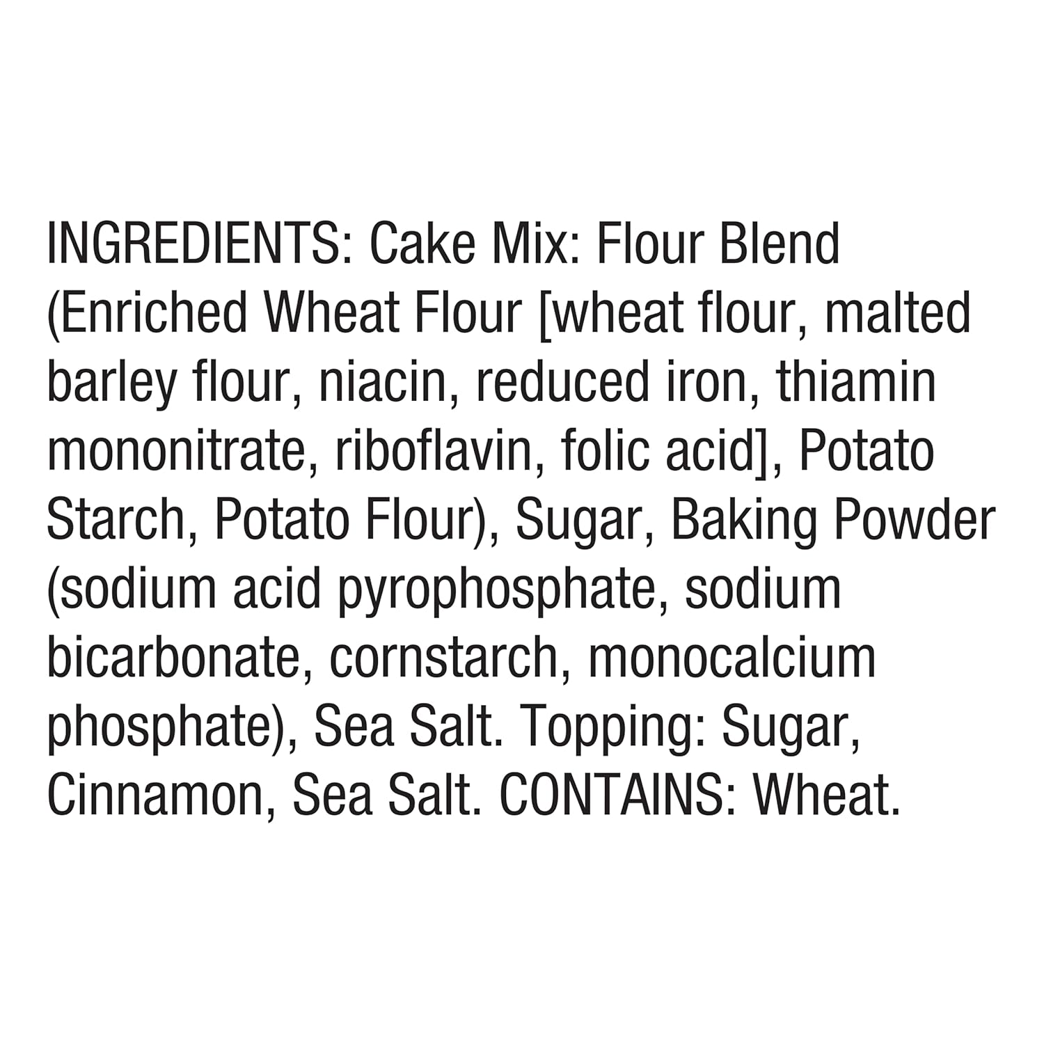 included cinnamon sugar topping packet for swirl layers and crunchy top