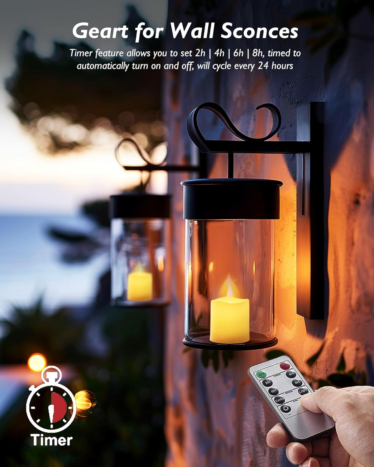 included infrared remote control for multi-candle operation