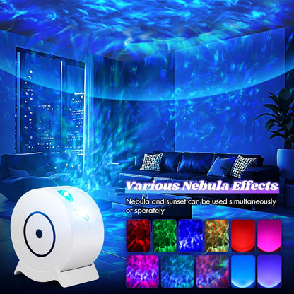 included remote control for brightness, nebula rotation speed, and timer settings