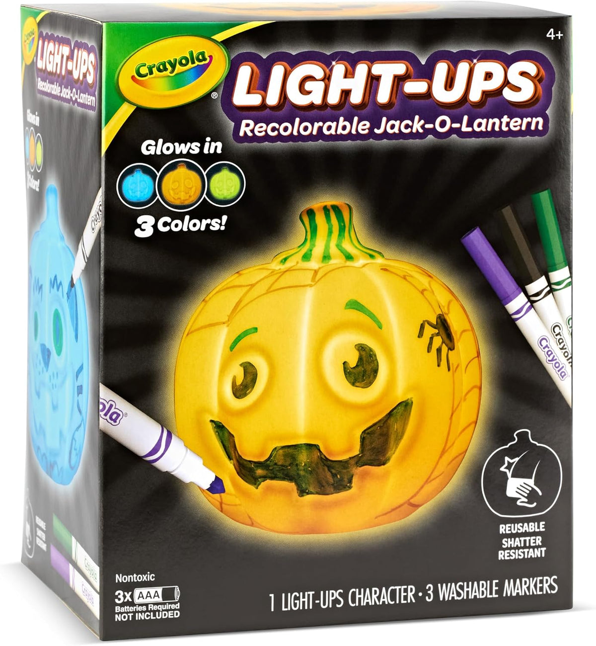includes 3 ultra clean washable markers (green, slate, purple) and an instruction sheet
