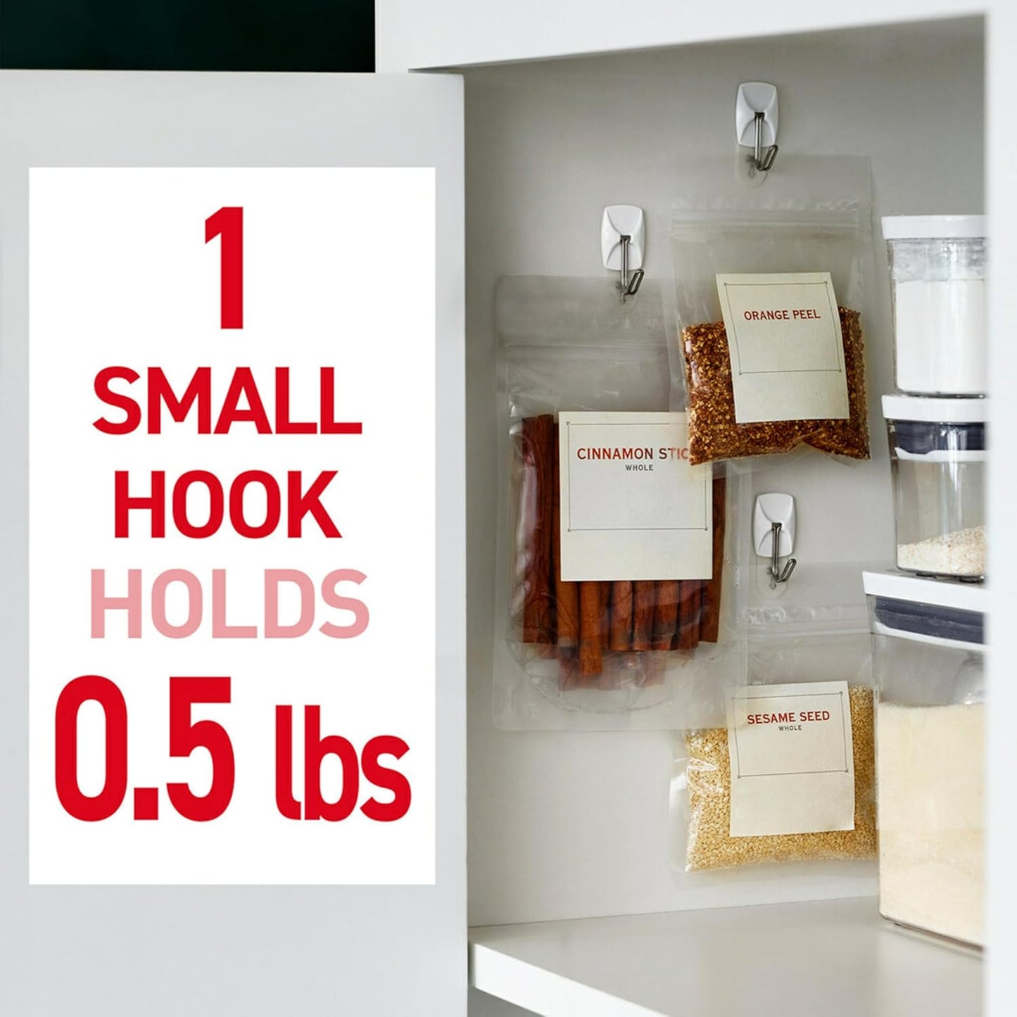 includes 4 hooks and 5 strips for full setup plus one spare