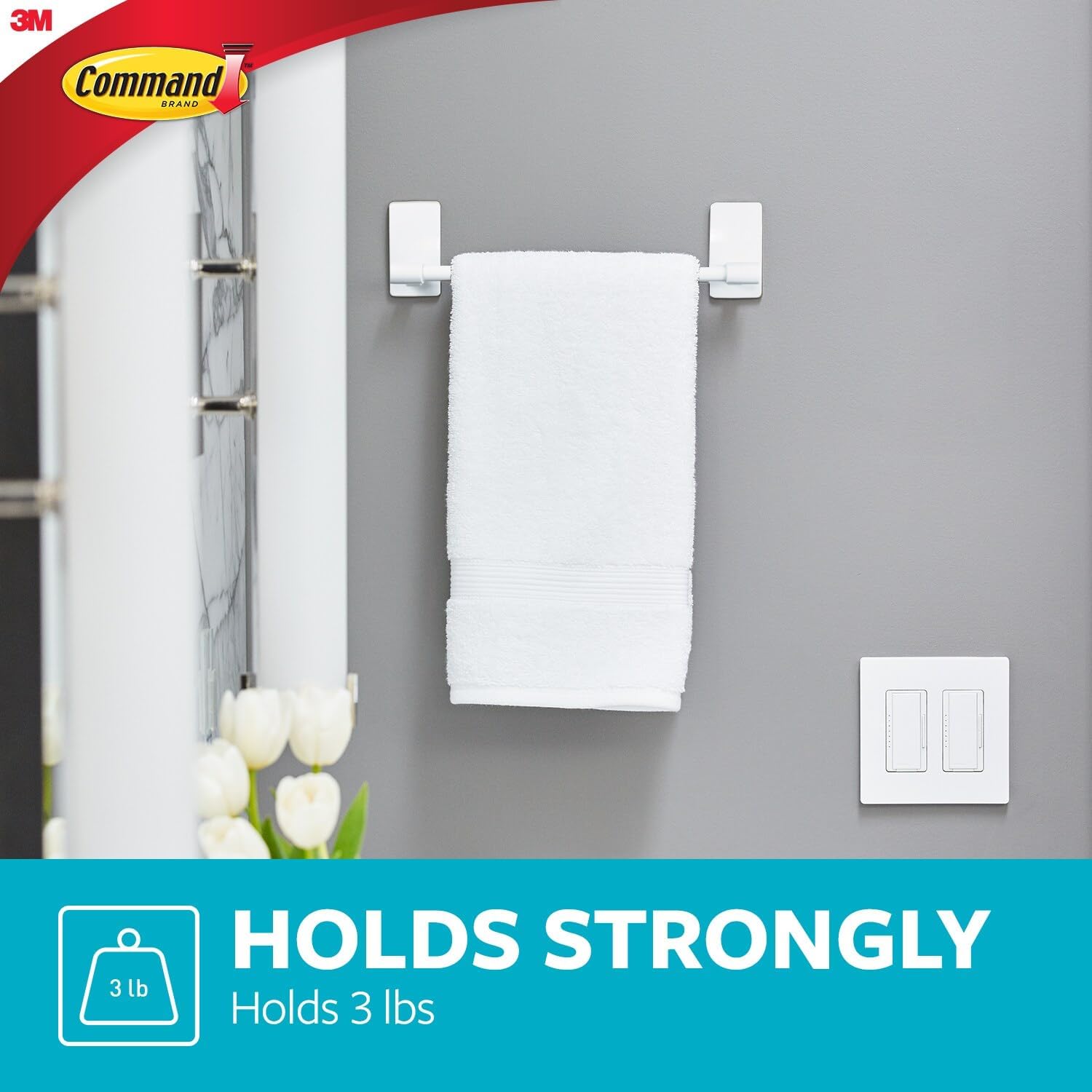 includes 4 medium water-resistant command strips