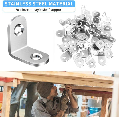 includes 40 l-brackets and 80-120 matching screws in one package