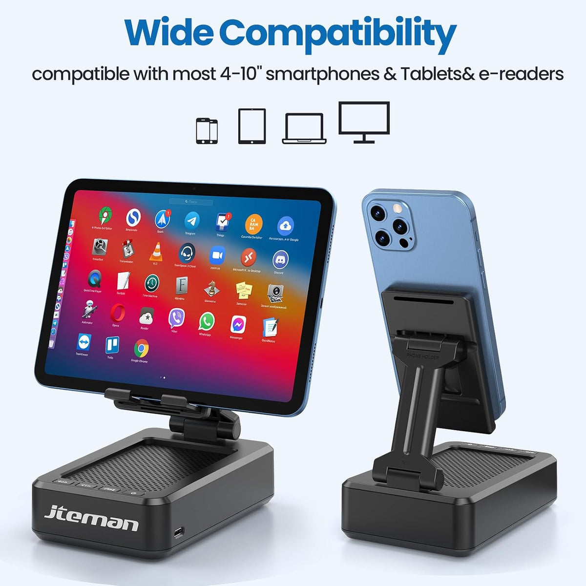 includes a usb-a-to-type-c charging cable; the speaker requires charging, but it cannot charge the connected phone