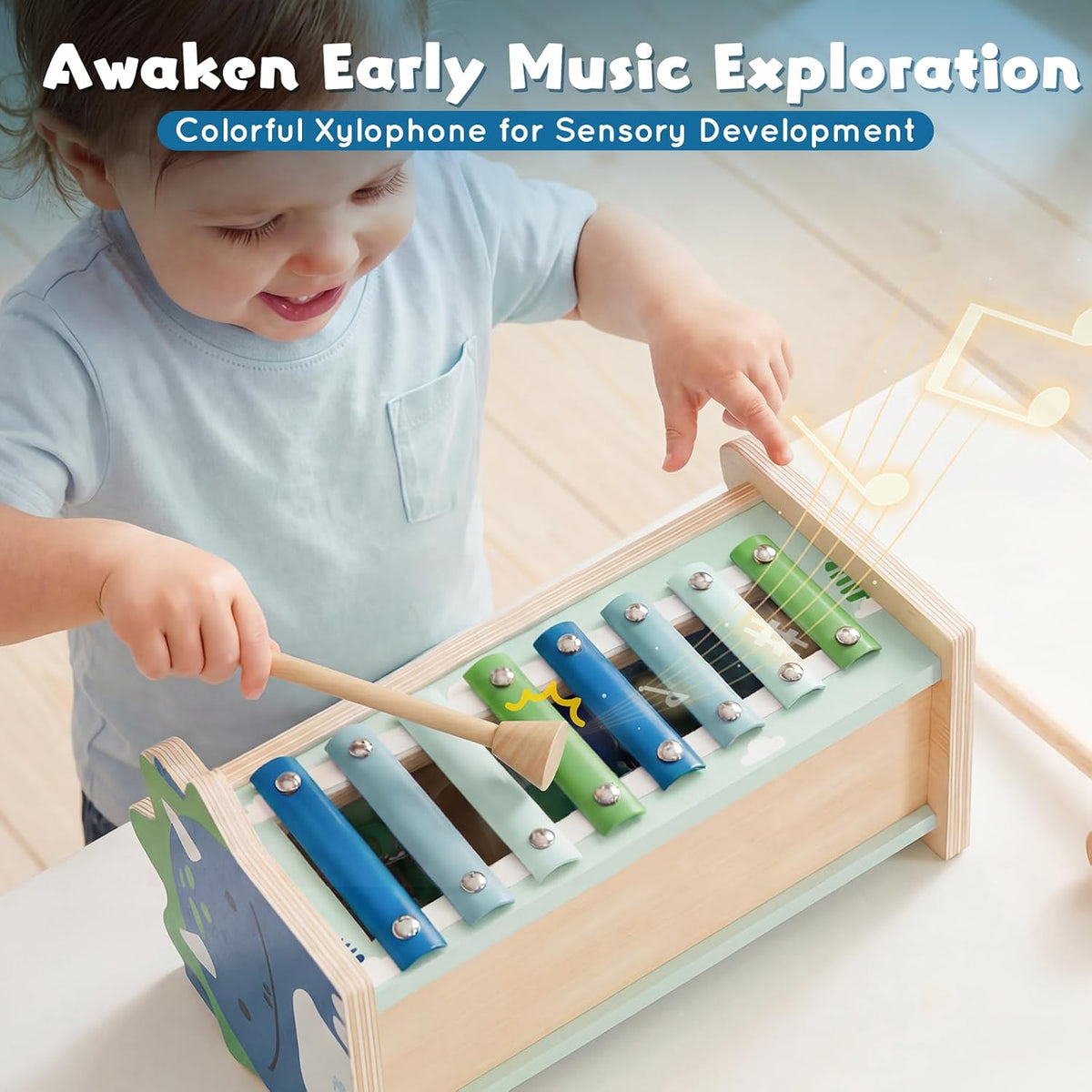 includes one child-sized hammer and one xylophone mallet