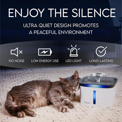 includes silicone mat, cleaning brush, replacement filters, pre-filter sponges, and ac adapter