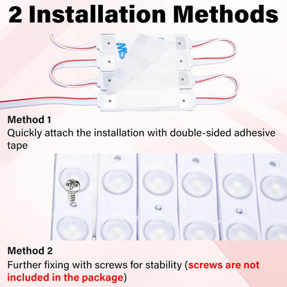 individual cuttable modules with hard lens chips for bright, diffused output