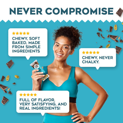 individual wrapping preserves portability and makes each bar easy to portion for lunches, travel, or exercise.