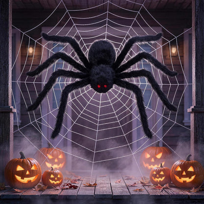 Indoor Halloween Spider Set – 6 Pack Bendable Spiders for Mantel, Staircase, and Themed Party Room Displays